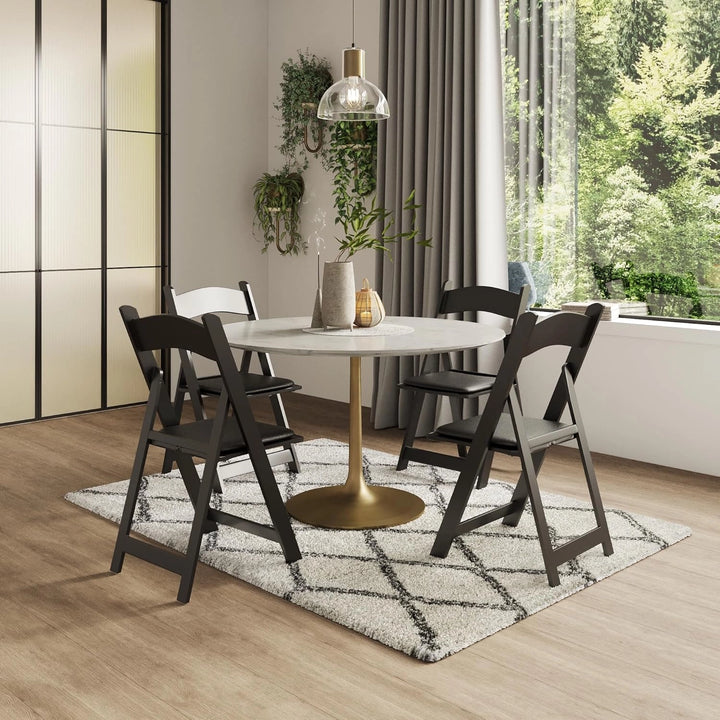 SIMPLEX Black Resin Stackable Folding Chairs
