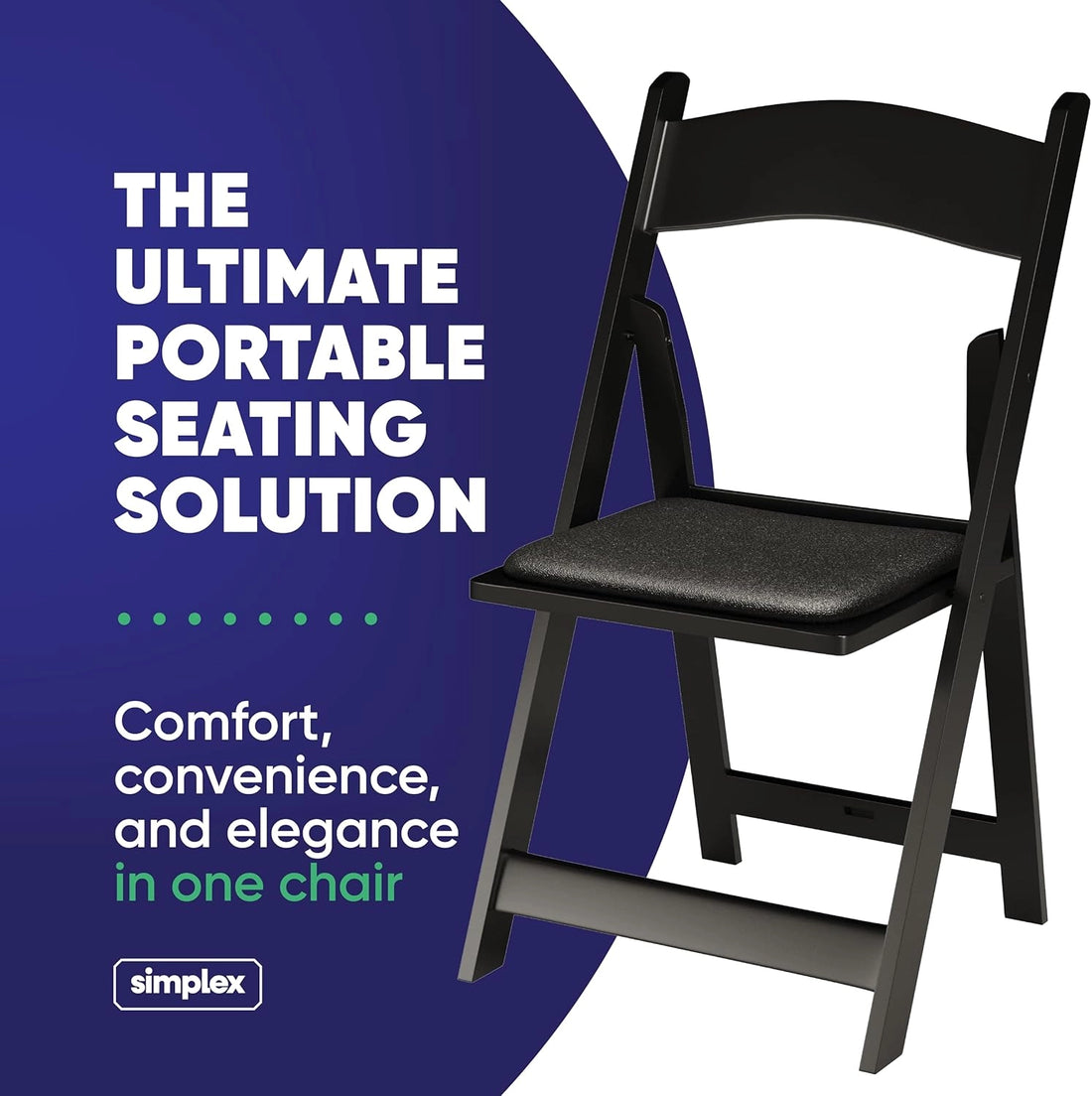 SIMPLEX Black Resin Stackable Folding Chairs
