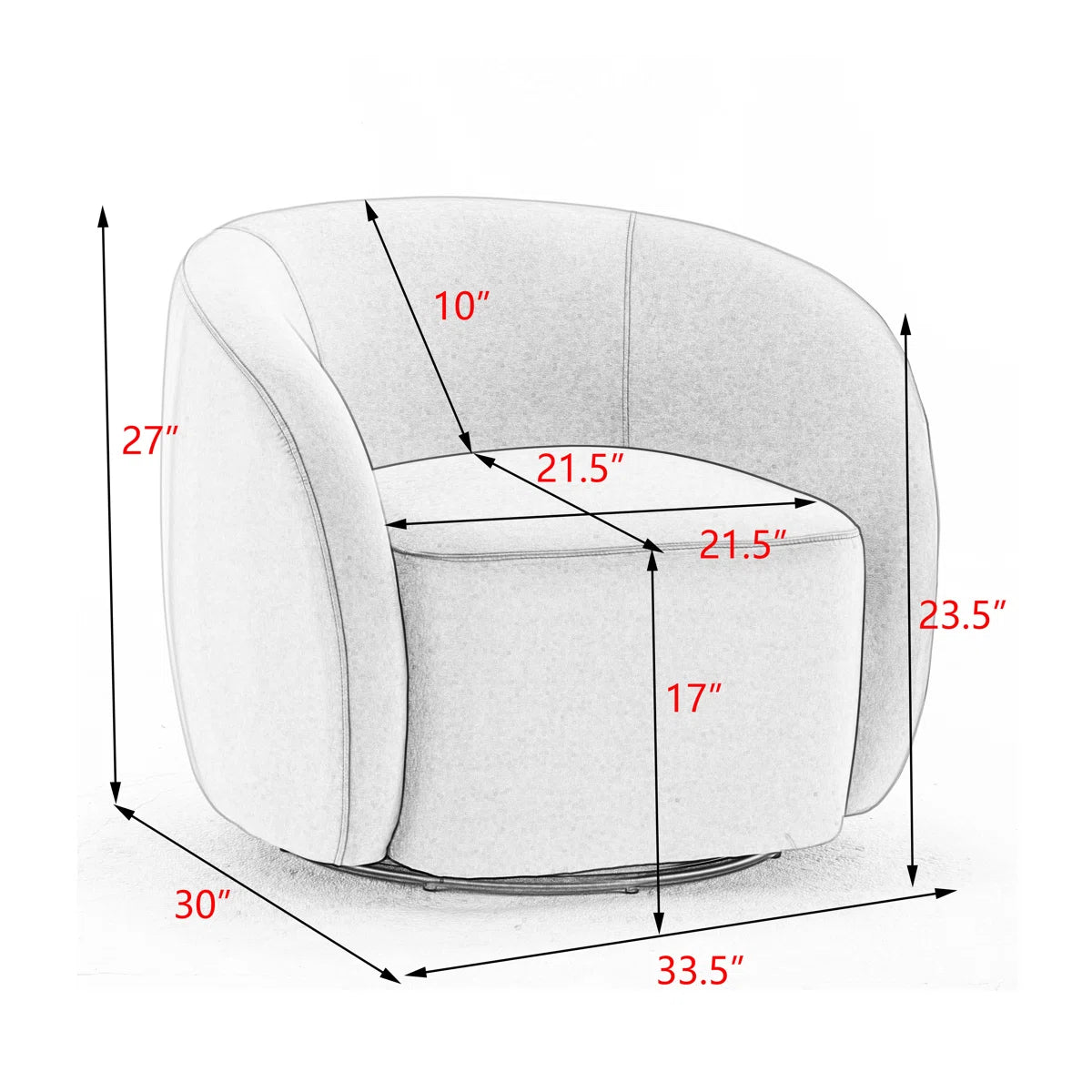 Arrun Velvet Swivel Barrel Chair