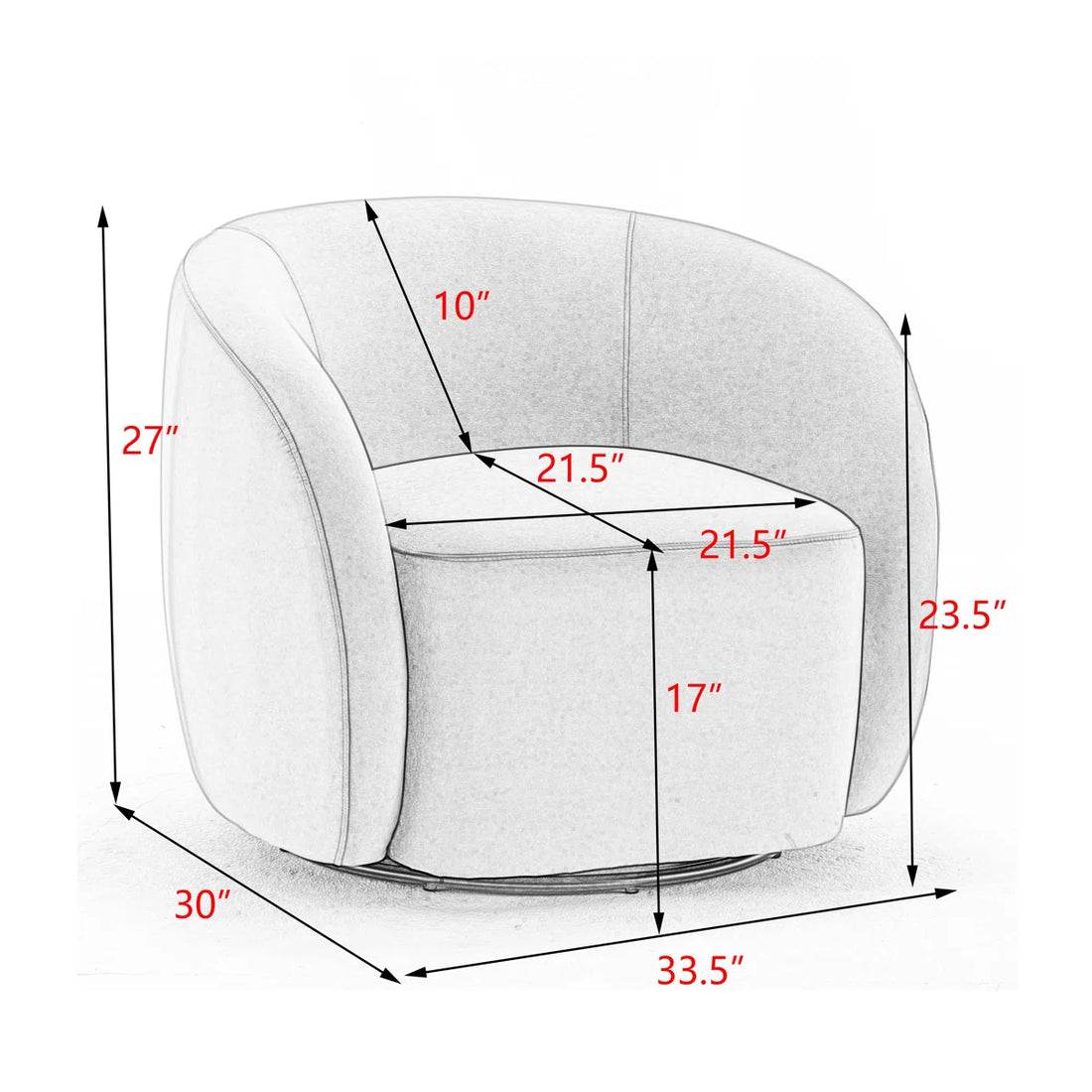 Arrun Velvet Swivel Barrel Chair