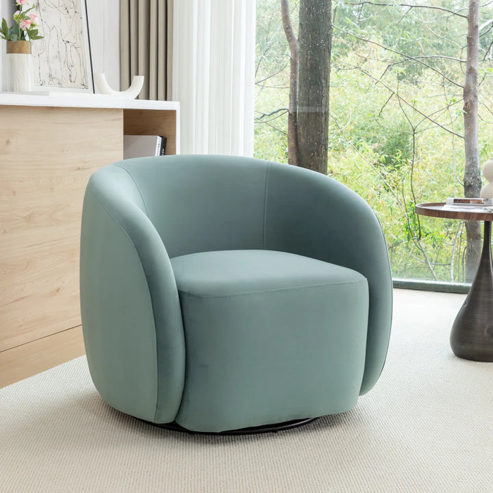 Arrun Velvet Swivel Barrel Chair