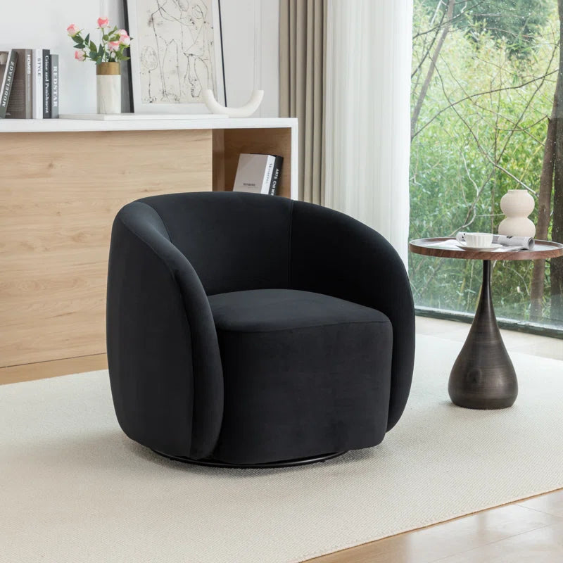 Arrun Velvet Swivel Barrel Chair