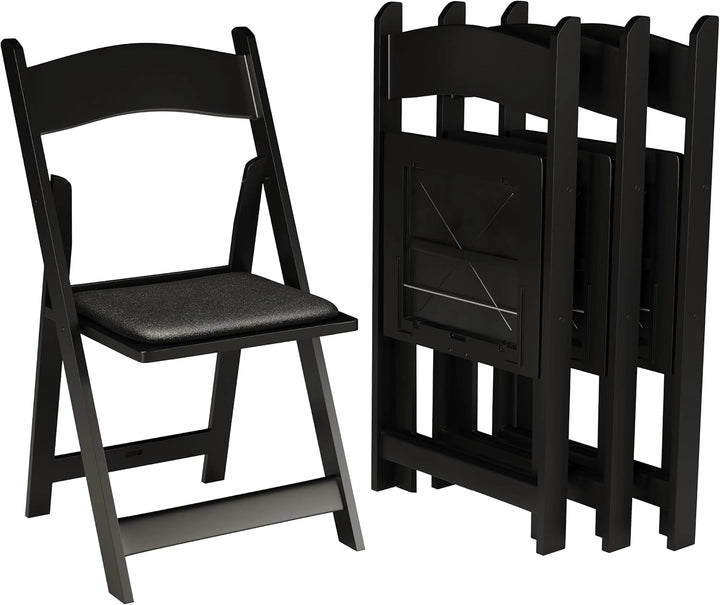 SIMPLEX Black Resin Stackable Folding Chairs