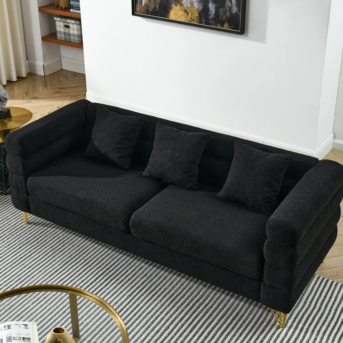 Black 6 - Seat With Streamline Modern Curved Lines, Legs And Fast Delivery Option International Art Appeal, Dispatch