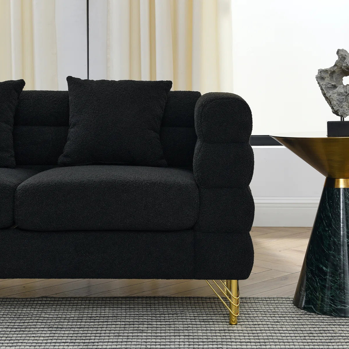 Black 6 - Seat With Streamline Modern Curved Lines, Legs And Fast Delivery Option International Art Appeal, Dispatch