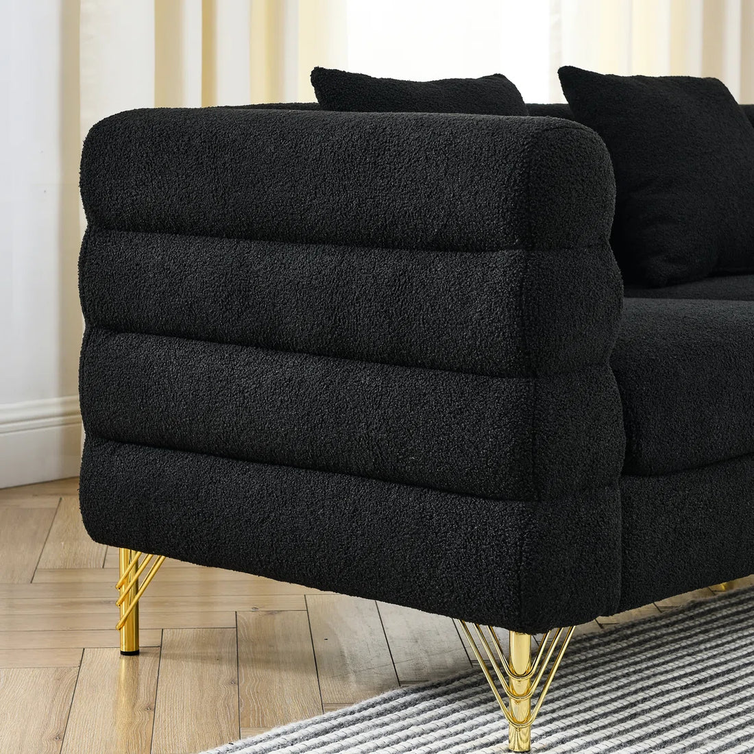 Black 6 - Seat With Streamline Modern Curved Lines, Legs And Fast Delivery Option International Art Appeal, Dispatch