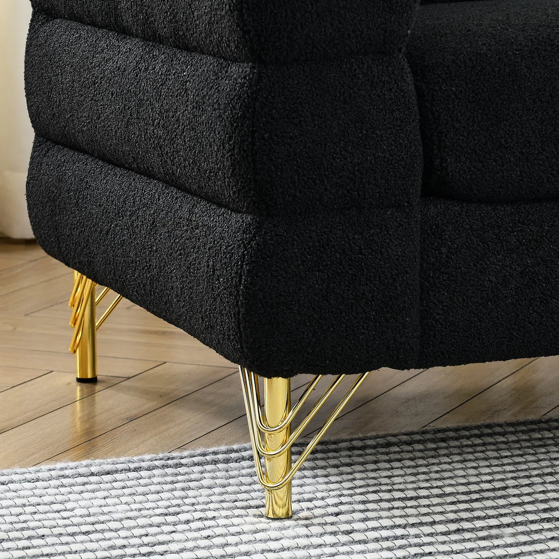 Black 6 - Seat With Streamline Modern Curved Lines, Legs And Fast Delivery Option International Art Appeal, Dispatch