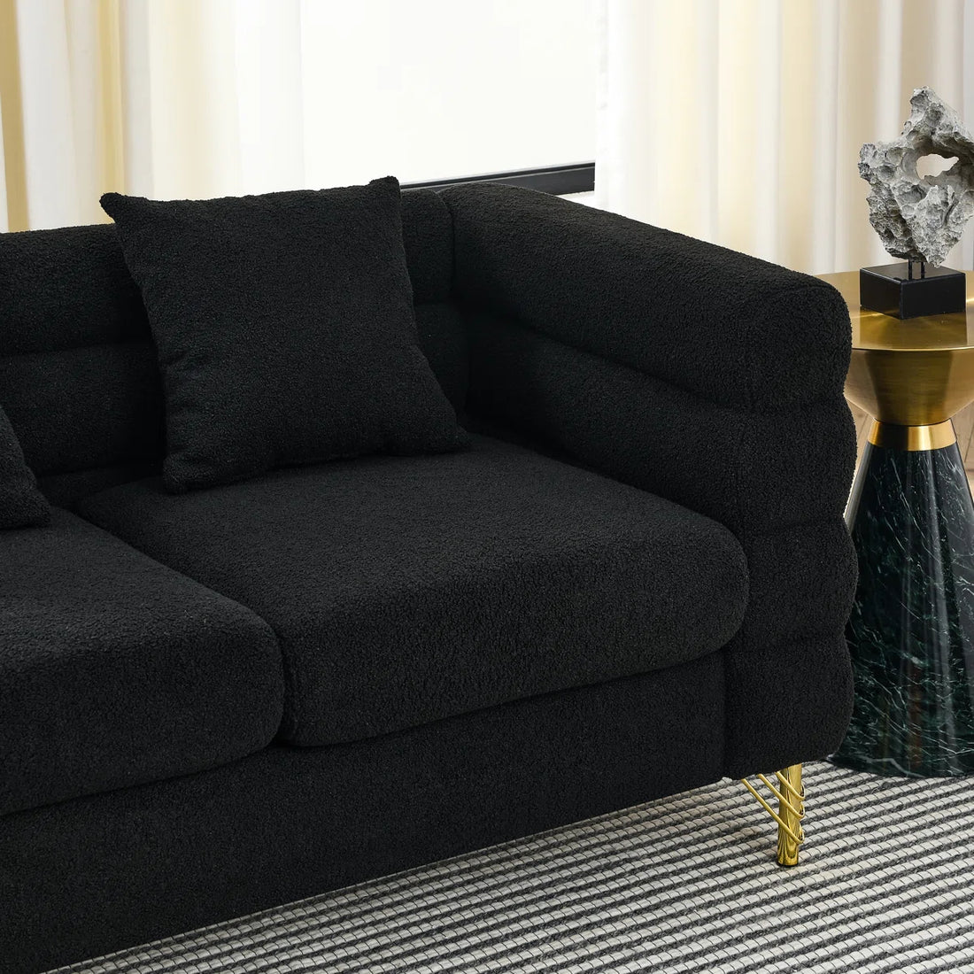 Black 6 - Seat With Streamline Modern Curved Lines, Legs And Fast Delivery Option International Art Appeal, Dispatch