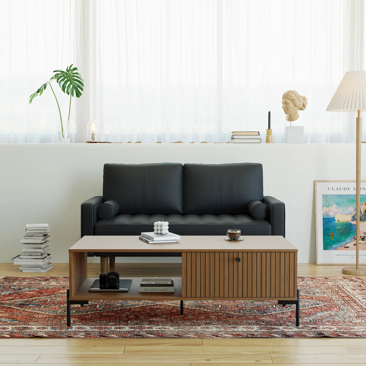 Dagem Faux Leather 59'' Reception Loveseat