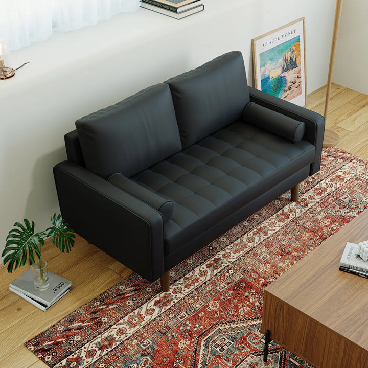 Dagem Faux Leather 59'' Reception Loveseat