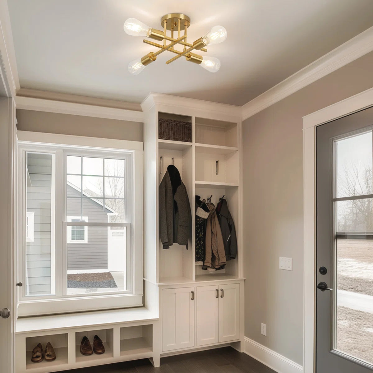 Hannah-Jayne 14.17'' Sputnik Modern Linear Flush Mount