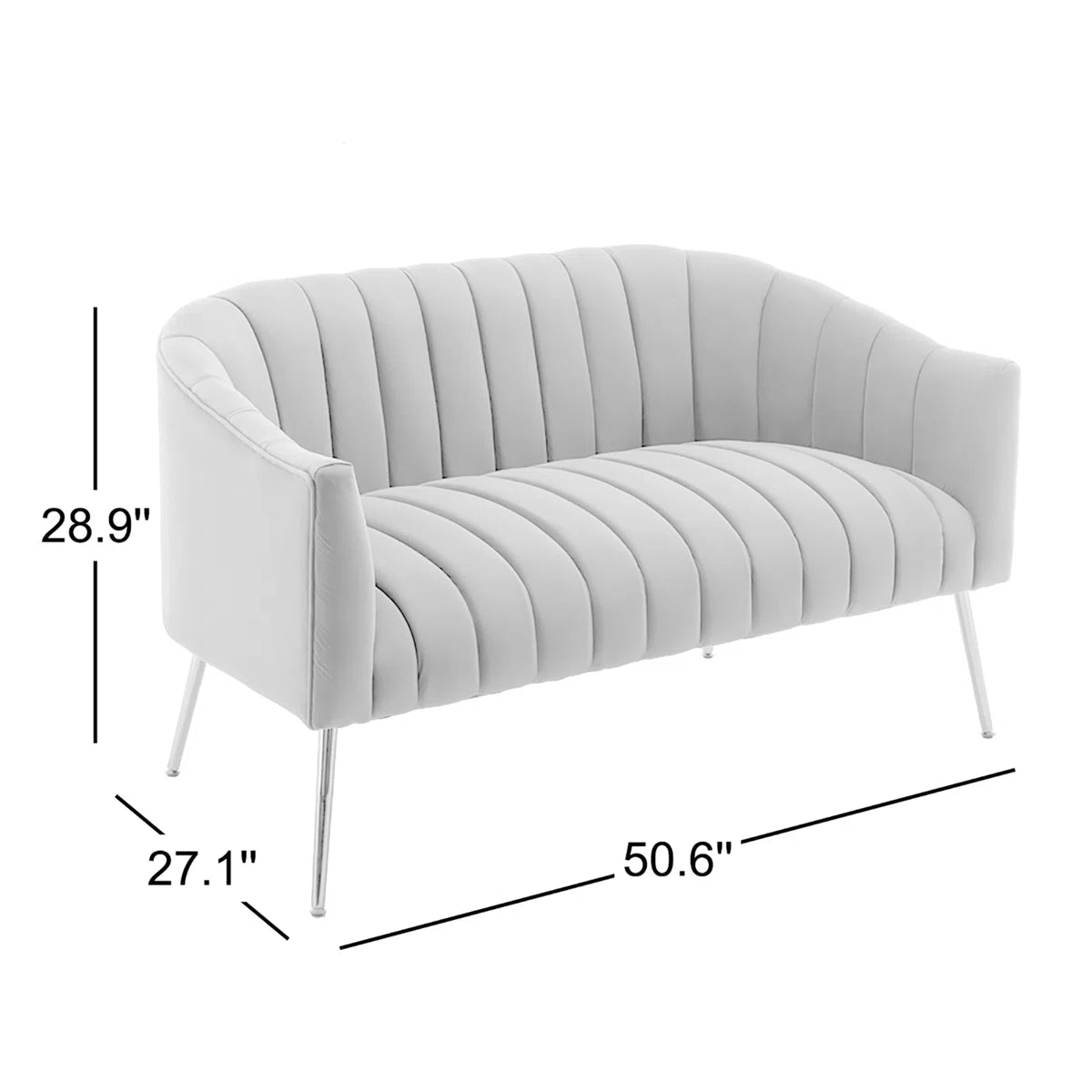 Murrow 50.6'' Velvet Loveseat