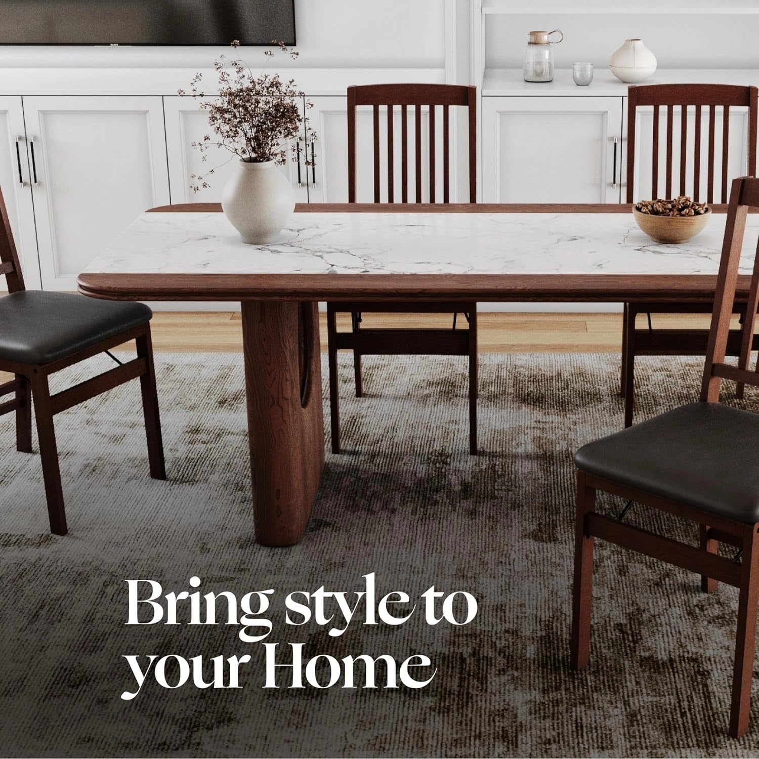 SIMPLEX Compact Folding Wood Dining Chairs (Set of 2)