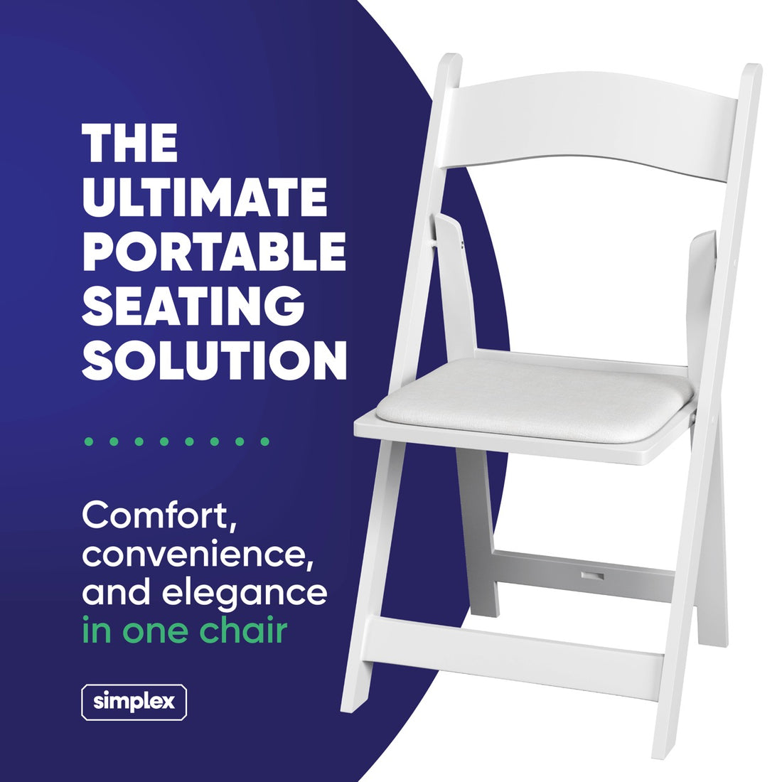 SIMPLEX White Resin Stackable Folding Chairs