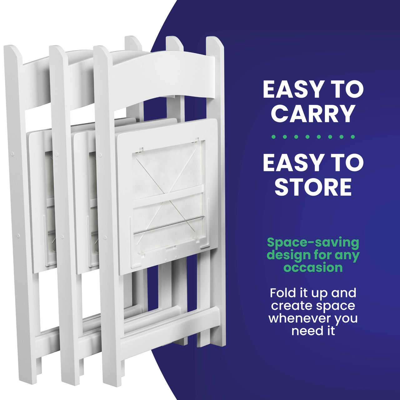 SIMPLEX White Resin Stackable Folding Chairs