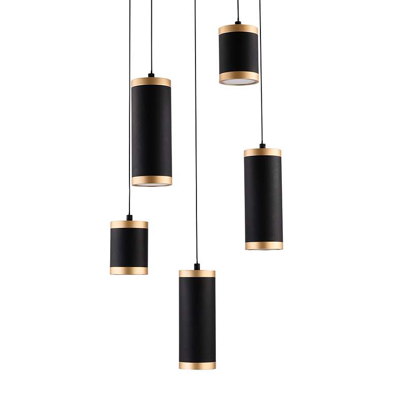ET2 Cuff 15 3/4" Wide Black and Gold LED Multi-Light Pendant