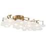 Possini Euro Lilypad 30 1/4" Warm Brass Frosted Glass Ceiling Light