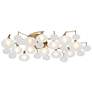 Possini Euro Lilypad 30 1/4" Warm Brass Frosted Glass Ceiling Light