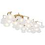 Possini Euro Lilypad 30 1/4" Warm Brass Frosted Glass Ceiling Light