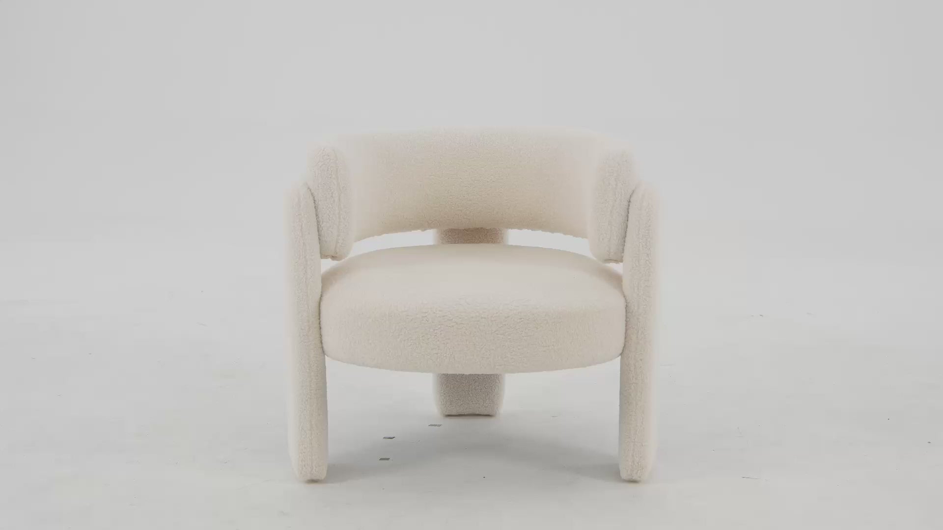 33" Wide Upholstered Modern 3-Legs Barrel Accent Chair